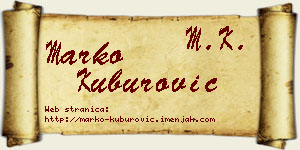 Marko Kuburović vizit kartica